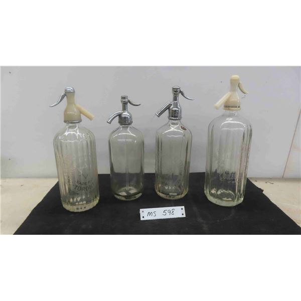 4 Clear Spritzer Bottles 