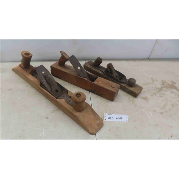 3 Vintage Wood Planers 