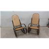 Image 1 : 2 Matching Rocking Chairs Wicker/Wood 