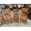 Image 2 : 7 Double Press Back Oak Kitchen Chairs 