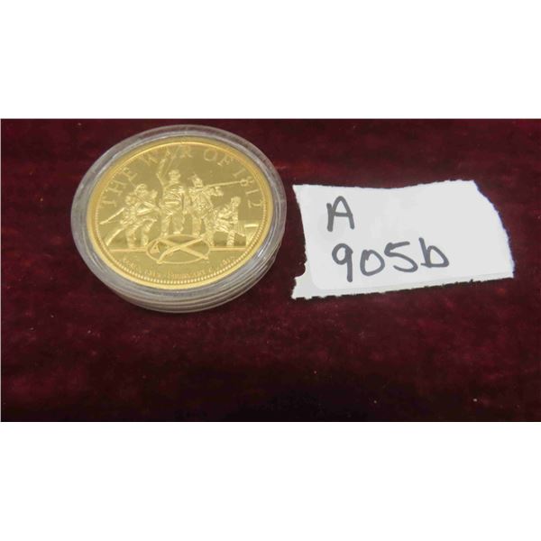 24kt Gold Plated Tribute Sir Isaac Brock Coin 