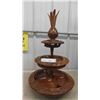 Image 1 : Wood Carved Lazy Susan 27'' Tall 