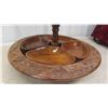 Image 2 : Wood Carved Lazy Susan 27'' Tall 