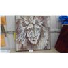 Image 1 : Oil Painting on Canvas 'Lion' 37'' x 37'' 