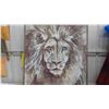 Image 3 : Oil Painting on Canvas 'Lion' 37'' x 37'' 