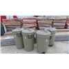 Image 1 : 4 Rolling Rubbermaid Garbage Bins with Lids 