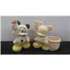 Image 2 : 2 Vintage Walt Disney Ceramic Planters of Snow White and Mickey Mouse