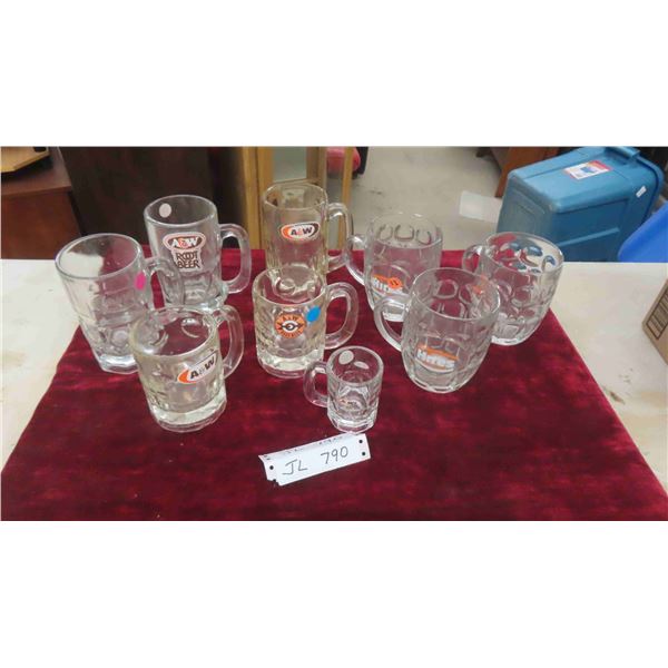 9 Rootbeer Mugs (3) Hires (6) A&W