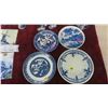 Image 2 : Flow Blue Style Pottery: Vases, Plates, Trivots