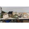 Image 1 : Military Camo Shirts, Pants. 2 Pairs of Boots Size 11, Rain Coat, Canteen