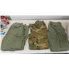 Image 3 : Military Camo Shirts, Pants, Rain Coat, Canteen, 2 Pairs of Boots Size 10 1/2 , 