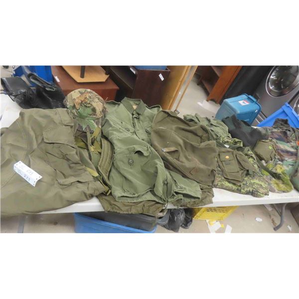 Military Clothes: Rain Cape, Camo Pants, Shirts, Sweater, T Shirt, Jacket, 