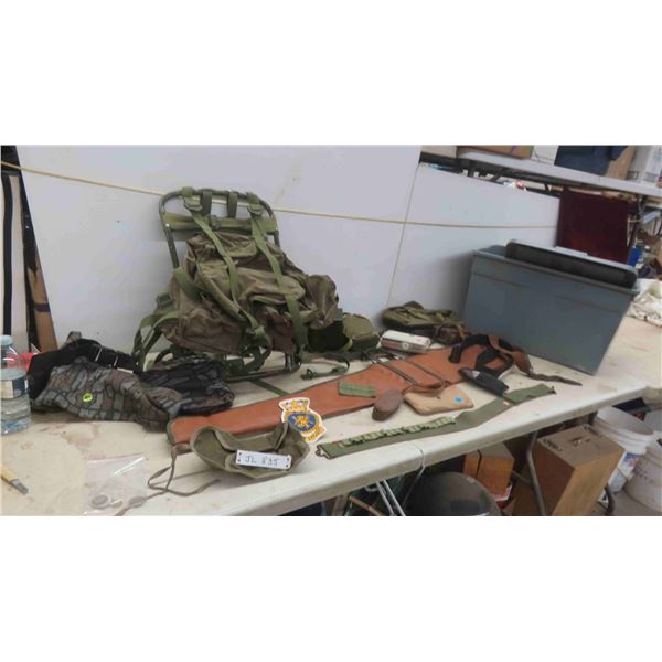 Military: Backpack, Soft Gun Case, Ammo Belt, Canteen, Sewing Kit, Flying 