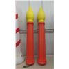 Image 2 : 3 Blow Molds : 2 Candles 36'' Tall , Candy Cane 39'' H No Light, 2 Unlit Candy