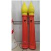 Image 3 : 3 Blow Molds : 2 Candles 36'' Tall , Candy Cane 39'' H No Light, 2 Unlit Candy