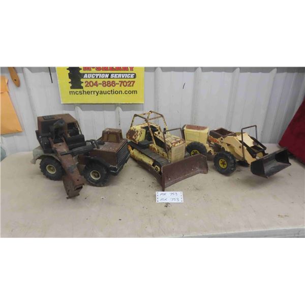 3 Rusty Tonkas : Excavator, Loader, Bulldozer 