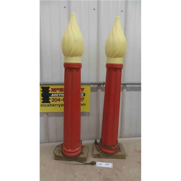 2 Candle Blow Molds 37'' Tall 