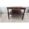 Image 3 : 2 Wood Stepback End Tables with Shelf & Decorative Doors 21'' x 29'' x 28'' H 