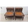 Image 8 : 2 Wood Stepback End Tables with Shelf & Decorative Doors 21'' x 29'' x 28'' H 