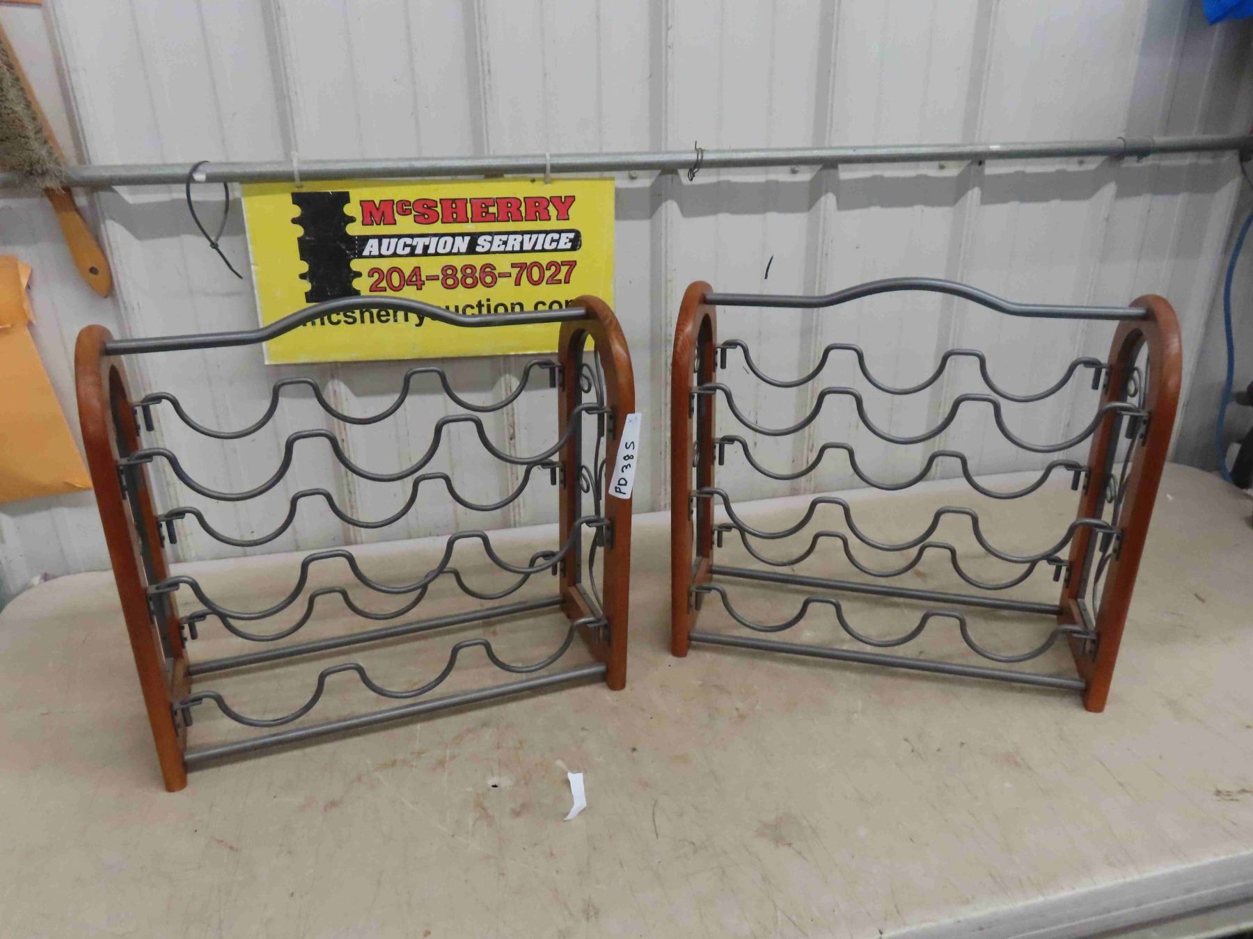 (2) Bottle Racks - Holds 9 Bottles Each - McSherry Auction Service Ltd.