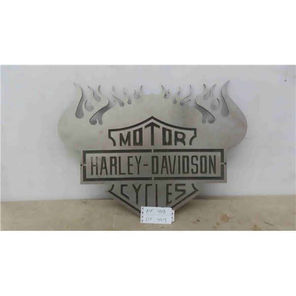 Harley Davidson Stainless Steel Lazer Cut Sign 24'' x 18'' 