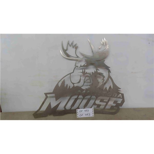 Manitoba Moose Stainless Steel Lazer Cut Sign 23'' x 20'' 