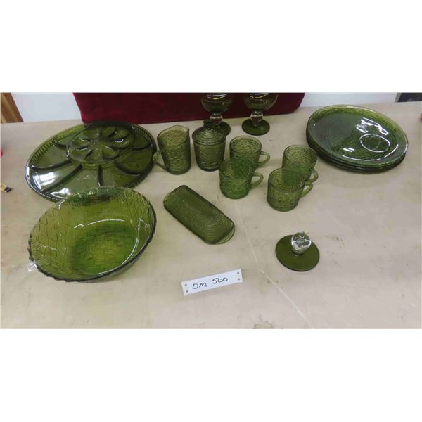Soreno Avocado Green Textured Glass 