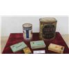 Image 1 : Vintage Tins : 6lbs Ivory Gloss Starch, Telephone Red Cherries, 3 Tobacco