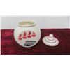 Image 9 : 5pcs Milk Glass : Salt, Pepper, Flour, Sugar (Knob on Large Piece Has 