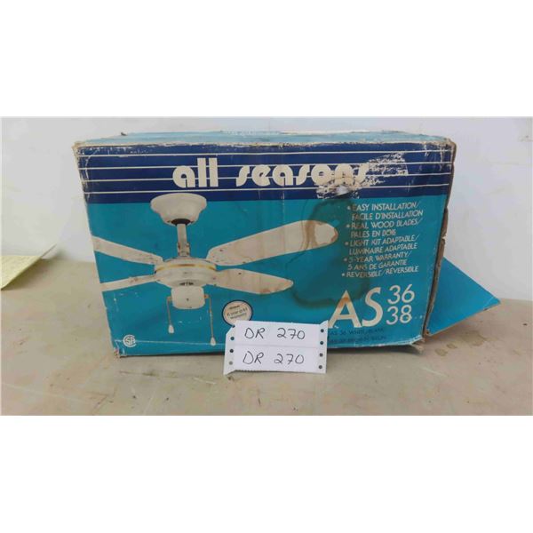 New Old Stock Ceiling Fan Brown 38'' 