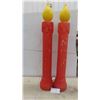 Image 1 : 2 Noel Candle Blow Molds 25'' T 