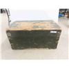 Image 1 : Painted Wood Immigrant Trunk 17'' x 32'' x 19'' 