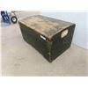 Image 2 : Painted Wood Immigrant Trunk 17'' x 32'' x 19'' 