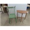 Image 1 : Primitive Painted Chair , Half Moon Stand 
