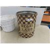 Image 2 : Regal Lard 50lbs Tin No Lid , Bushel Basket