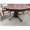 Image 2 : Quarter Cut Oak Pedestal Table 28'' H x 42'' Across , (3) Leaves 10'' 