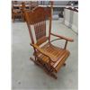 Image 2 : Oak Gliding Rocker with 1877-1977 Pierre Saint Jolys Centenaire 