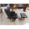 Image 1 : Leather/Leather Style Swivel Reclining Chair with Ottoman 