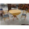 Image 1 : Drop Leaf Pedestal Table 30'' H x 40'' Across When Extended with 2