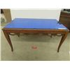 Image 1 : Walnut Coffee Table Detailed with Mirrored Cobalt Top 18'' x 33'' x 
