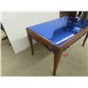 Image 2 : Walnut Coffee Table Detailed with Mirrored Cobalt Top 18'' x 33'' x 