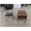 Image 1 : End Table 31'' x 20'' x 27'' , Wrought Iron Leather Chair 