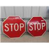 Image 1 : 2 Metal Traffic Stop Signs 24'' Across 