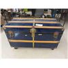 Image 1 : Trunk with Wood Trim and Wheels 35'' x 16 1/2'' x 21''H Locked & No