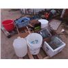 Image 1 : Pallet of Wine Making Equipment: Carbines 3 Glass 1 Plastic,