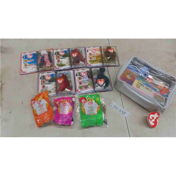 New Old Stock 5 Ty Teenie Beanie Babies , 3 McDonald Ty Babies, 