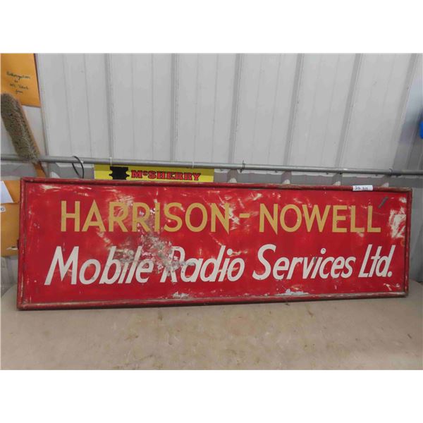 Harrison-Nowell Mobile Radio Services Metal Sign with Wood Frame 
