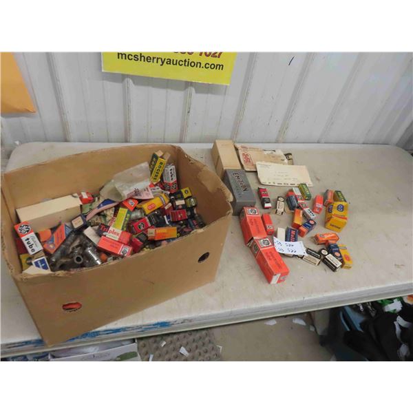 Box Full of Old Radio Tubes - Most with Boxes, Various Brands & Sizes 