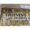 Image 2 : Cappers Farmer Theft Reward Metal Sign 8'' x 13 1/2'' 