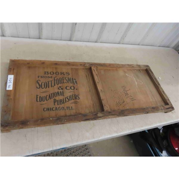 Wood Sign from Crate 'Scott Foresman' 16'' x 39'' 